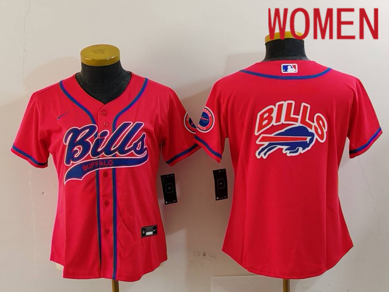 Women Buffalo Bills Blank Red Joint Name 2024 Nike Limited NFL Jersey style 9122